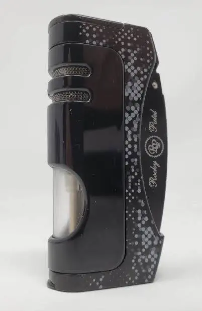 [TEMP0501] RP SUPER JET LIGHTER BLACK WITH WHITE DOTS ROCKY PATEL