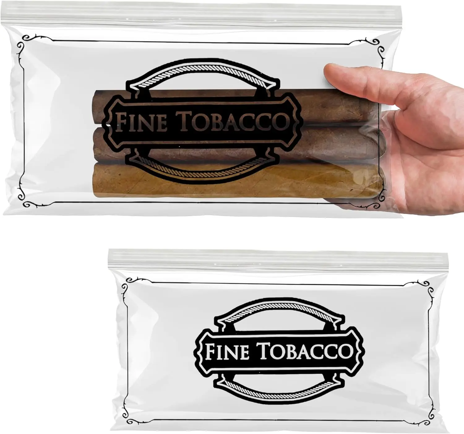 [INTREFX000204] Fine Cigar Slider Reclosable Bags 10x5 (#SG1005FC)