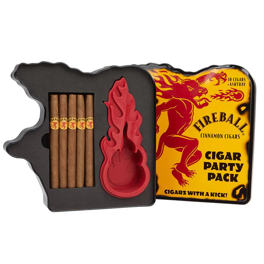 [TEMP0246] FIREBALL CINNAMON CIGARS ASHTRAY GIFT SET