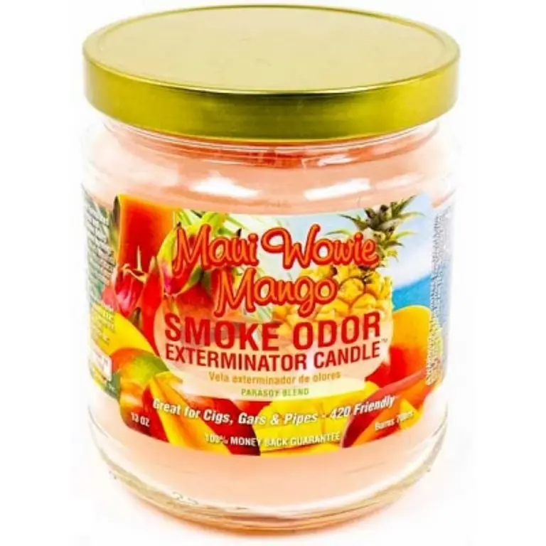 [TEMP0375]  MAUI WOWIE MANGO-SMOKE ODOR EXTERMINATOR CANDLE 13OZ-JAR   