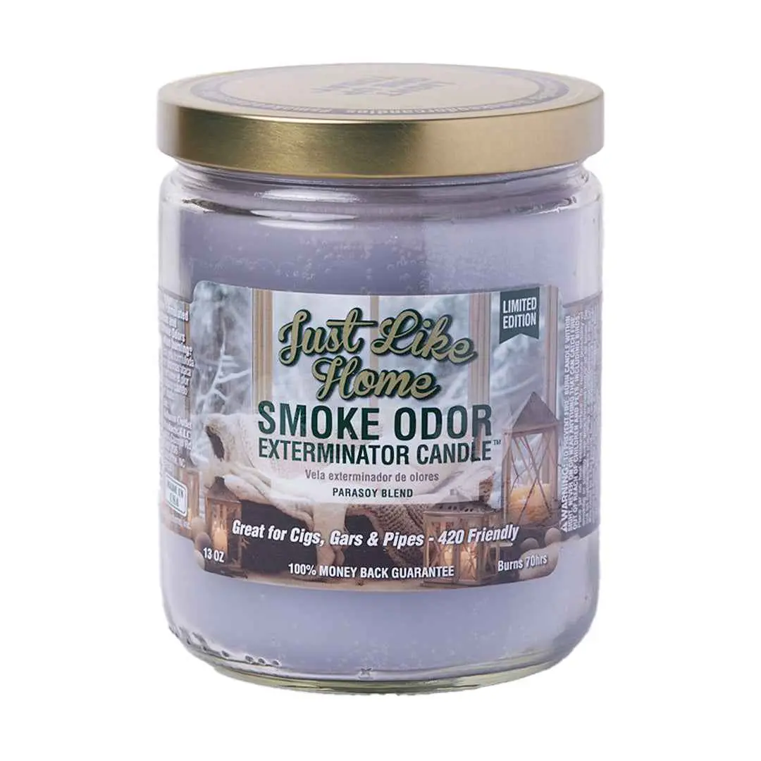 [TEMP0325] JUST LIKE HOME -SMOKE ODOR EXTERMINATOR CANDLE 13OZ-JAR   LIMITED 