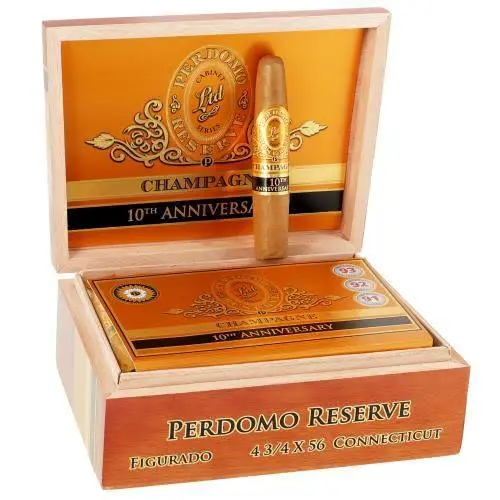 [INTREF008309] PERDOMO RSV 10TH ANNIV CHAMPAGNE FIGURADO         4.75X56 (25)
